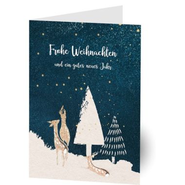 Grußkarte "Frohe Weihnachten" Blau
