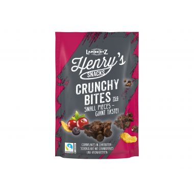 Henrys Snacks Crunchy Bites Zartbitter/ Aroniabeeren und Cranbeeries